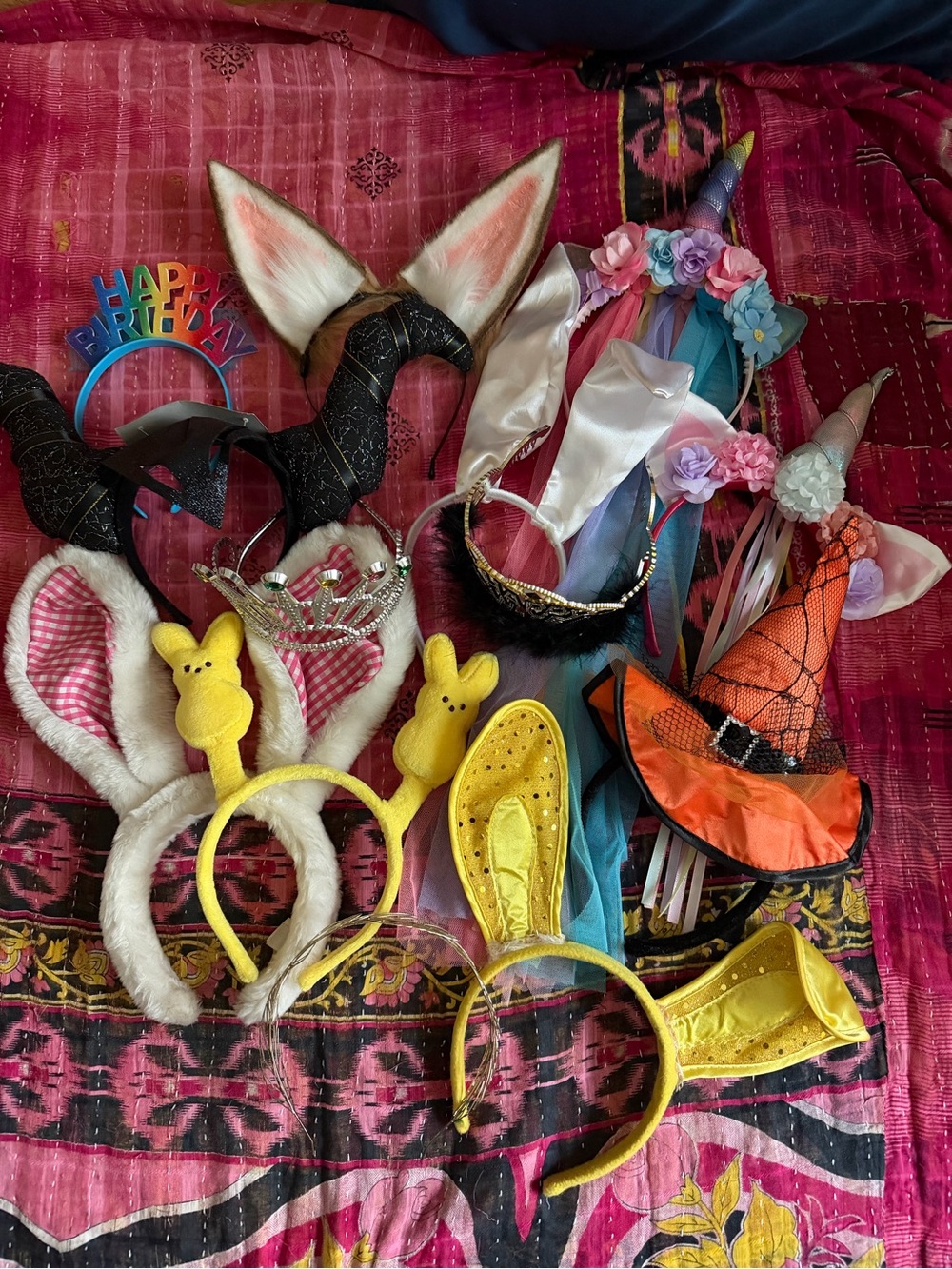 Assorted Costume Headbands & Horns - Bunny, Unicorn, Witch, Peep